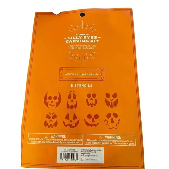 Hyde and Eek! Pumpkin Silly Eyes Carving Kit 3 tools and 8 patterns Halloween - Picture 2 of 2